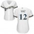 Milwaukee Brewers #12 Stephen Vogt White Home Womens Stitched MLB Jersey