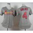 St.Louis Cardinals #4 Yadier Molina Grey Road Womens Stitched MLB Jersey