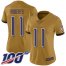 Nike Baltimore Ravens #11 Seth Roberts Gold Womens Stitched NFL Limited Inverted Legend 100th Season Jersey