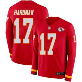 Nike Kansas City Chiefs #17 Mecole Hardman Red Team Color Mens Stitched NFL Limited Therma Long Sleeve Jersey