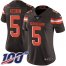 Nike Cleveland Browns #5 Case Keenum Brown Team Color Womens Stitched NFL 100th Season Vapor Untouchable Limited Jersey