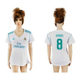 Womens Real Madrid #8 Kroos Home Soccer Club Jersey