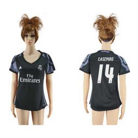 Womens Real Madrid #14 Casemiro Sec Away Soccer Club Jersey