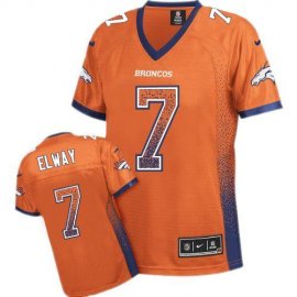Nike Denver Broncos #7 John Elway Orange Team Color Womens Stitched NFL Elite Drift Fashion Jersey