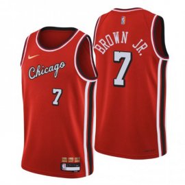 Chicago Chicago Bulls #7 Troy Brown Jr. Mens Nike Red 2021/22 Swingman NBA Jersey – City Edition Mens