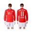 Bayern Munchen #11 Costa Home Long Sleeves Soccer Club Jersey