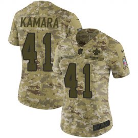 Nike New Orleans Saints #41 Alvin Kamara Camo Womens Stitched NFL Limited 2018 Salute to Service Jersey
