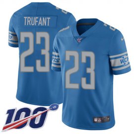 Nike Detroit Lions #23 Desmond Trufant Blue Team Color Mens Stitched NFL 100th Season Vapor Untouchable Limited Jersey