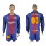 Barcelona Personalized Home Long Sleeves Soccer Club Jersey