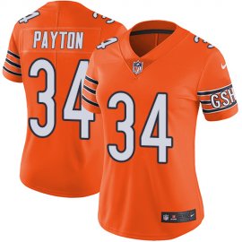 Nike Chicago Bears #34 Walter Payton Orange Womens Stitched NFL Limited Rush Jersey