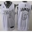 Miami Heat 6 LeBron James White Silver Number Swingman Jersey Cheap
