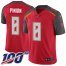 Nike Tampa Bay Buccaneers #8 Bradley Pinion Red Team Color Mens Stitched NFL 100th Season Vapor Untouchable Limited Jersey