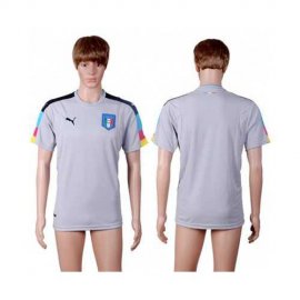 Italy Blank Grey Goalkeeper Soccer Country Jersey