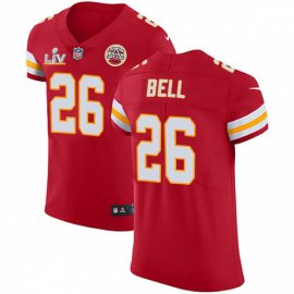 Nike Kansas City Chiefs #26 LeVeon Bell Red Team Color Mens Super Bowl LV Bound Stitched NFL Vapor Untouchable Elite Jersey