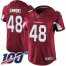 Nike Arizona Cardinals #48 Isaiah Simmons Red Team Color Womens Stitched NFL 100th Season Vapor Untouchable Limited Jersey
