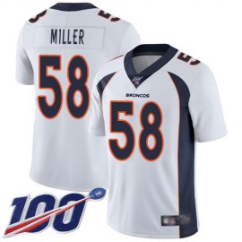 Nike Denver Broncos #58 Von Miller White Mens Stitched NFL 100th Season Vapor Limited Jersey