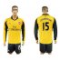 Arsenal #15 Chamberlain Away Long Sleeves Soccer Club Jersey