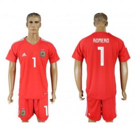 Argentina #1 ROMERO Red Goalkeeper 2018 FIFA World Cup Soccer Jersey