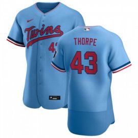 Minnesota Twins #43 Lewis Thorpe Mens Nike Light Blue Alternate 2020 Authentic Team MLB Jersey