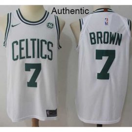 Mens Nike Boston Celtics #7 Jaylen Brown White NBA Authentic Association Edition Jersey