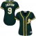 Oakland Athletics #9 Reggie Jackson Green Alternate Womens Stitched MLB Jersey