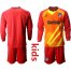 Atletico Madrid Blank Red Goalkeeper Long Sleeves Kid Soccer Club Jersey