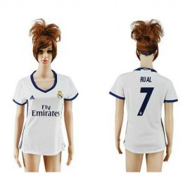 Womens Real Madrid #7 Rual Home Soccer Club Jersey