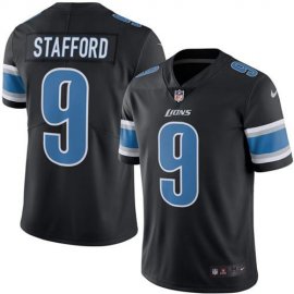 Nike Detroit Lions #9 Matthew Stafford Black Mens Stitched NFL Limited Rush Jersey