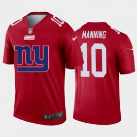 New York New York Giants #10 Eli Manning Red Mens Nike Big Team Logo Vapor Limited NFL Jersey
