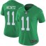 Nike Philadelphia Eagles #11 Carson Wentz Green Womens Stitched NFL Limited Rush Jersey