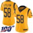 Nike Los Angeles Rams #58 Cory Littleton Gold Womens Stitched NFL Limited Rush 100th Season Jersey