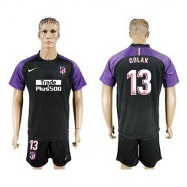 Atletico Madrid #13 Oblak Black Goalkeeper Soccer Club Jersey