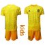 Spain Blank Yellow Goalkeeper Kid Soccer Country Jersey