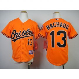Baltimore Orioles #13 Manny Machado Orange Cool Base Stitched Youth MLB Jersey