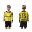 Dortmund #15 Hummels Home Long Sleeves Kid Soccer Club Jersey