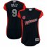 National League #9 Javier Baez Majestic Womens 2019 MLB All-Star Game Workout Player Jersey Navy