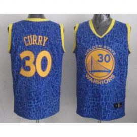 Golden State Warriors 30 Stephen Curry Blue Leopard Grain NBA Jersey Cheap