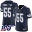 Nike Dallas Cowboys #55 Leighton Vander Esch Navy Blue Team Color Mens Stitched NFL 100th Season Vapor Limited Jersey