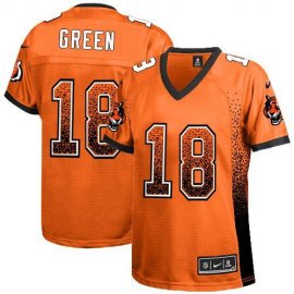 Nike Cincinnati Bengals #18 A.J. Green Orange Alternate Womens Stitched NFL Elite Drift Fashion Jersey