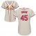 St.Louis Cardinals #45 Bob Gibson Cream Alternate Womens Stitched MLB Jersey