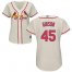 St.Louis Cardinals #45 Bob Gibson Cream Alternate Womens Stitched MLB Jersey