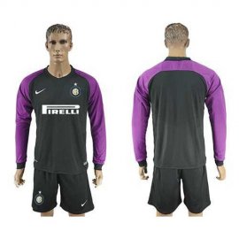 Inter Milan Blank Black Goalkeeper Long Sleeves Soccer Club Jersey