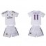 Real Madrid #11 Champions White Home Kid Soccer Club Jersey