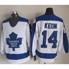 Toronto Maple Leafs #14 Dave Keon White/Blue CCM Throwback Stitched NHL Jersey