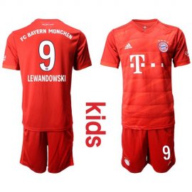 Bayern Munchen #9 Lewandowski Home Kid Soccer Club Jersey