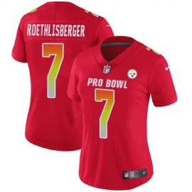 Nike Pittsburgh Steelers #7 Ben Roethlisberger Red Womens Stitched NFL Limited AFC 2018 Pro Bowl Jersey