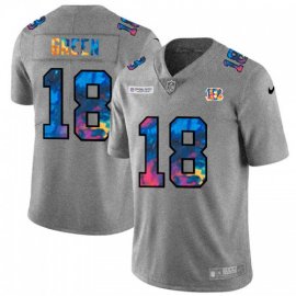 Cincinnati Cincinnati Bengals #18 A.J. Green Mens Nike Multi-Color 2020 NFL Crucial Catch NFL Jersey Greyheather