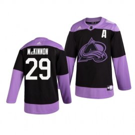 Colorado Avalanche #29 Nathan Mackinnon Adidas Mens Hockey Fights Cancer Practice NHL Jersey Black