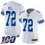 Nike Dallas Cowboys #72 Trysten Hill White Womens Stitched NFL 100th Season Vapor Untouchable Limited Jersey