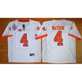 Clemson Tigers #4 Deshaun Watson White 2016 National Championship Stitched NCAA Jersey